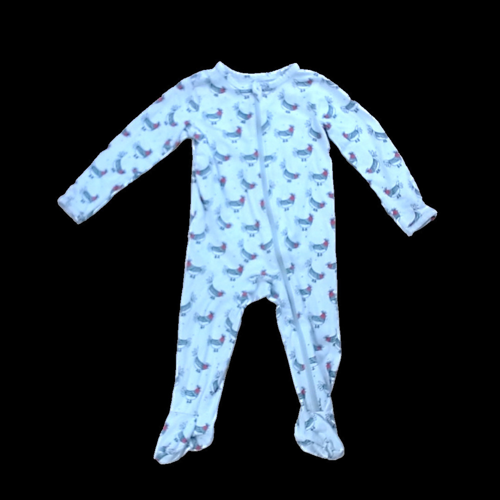 Tea Collection Unisex Chickens 1-piece footed Pajamas size: 6-9 Months